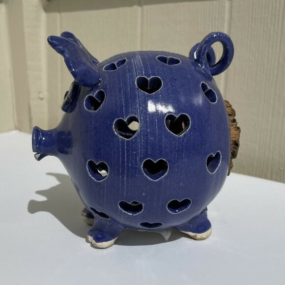 Vtg Stoneware Pottery Pig Piggy Bank Cork Butt - Picture 5 of 9